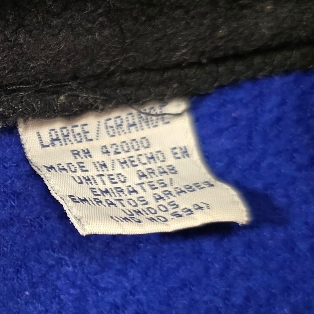 Basic Editions Blue Black Colorblock Fleece Jacket Full Zip Drawstring Large - Picture 4 of 9